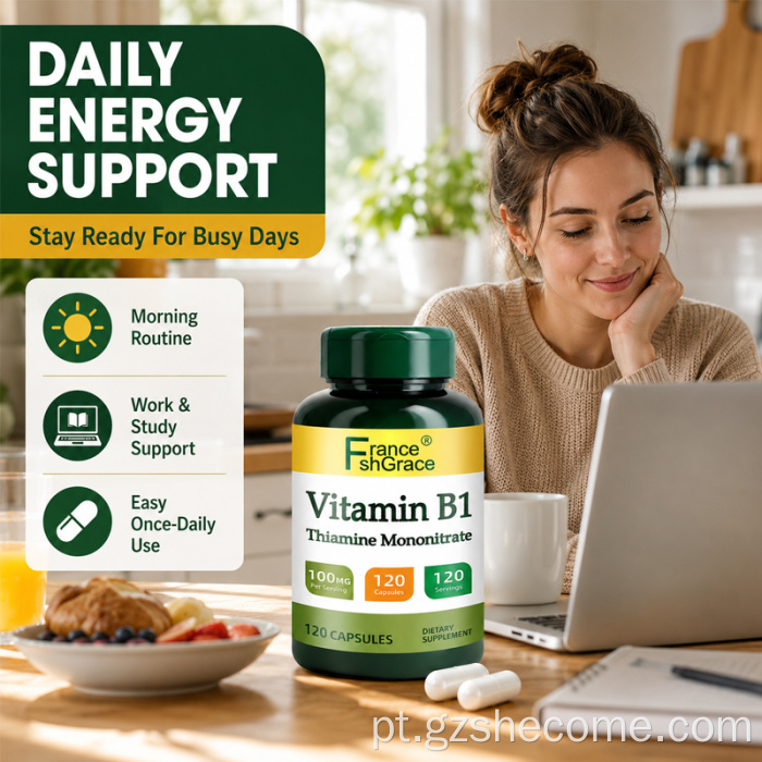 Shecome Vitamina B1 Cápsulas Metabolismo Energético